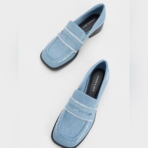 Charles & Keith Denim Blue Loafers